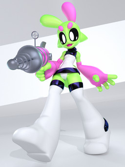 :d ambiguous_gender black_sclera clothing eyebrows glistening gloves green_body gun handwear holding_object holding_ranged_weapon holding_weapon laser_gun pink_clothing pink_eyebrows pink_gloves pink_handwear pointing_gun ranged_weapon science_fiction simple_background smile toony walking weapon white_clothing white_eyes nearlyepoint sploot_(unknownspy) alien 3:4 3d_(artwork) absurd_res blender_(artwork) blender_cycles_(artwork) digital_media_(artwork) hi_res huge_filesize