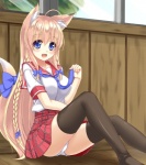 ahoge animal_ears antenna_hair bangs blonde_hair blue_eyes blush canine female fox fox_ears foxgirl hair hair_bow human long_hair necktie open_mouth original panties pigtails plaid plaid_skirt pleated_skirt red_skirt school_uniform single_braid sitting skirt sogaya solo tail_bow thigh_highs underwear upskirt white_panties
Rating: Safe
Score: 13
User: AnacondaRifle
Date: June 30, 2013