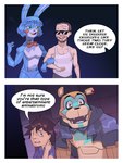 anthro breasts crossgender dialogue female group humor machine male sexbot shocked text novumave five_nights_at_freddy's five_nights_at_freddy's:_security_breach five_nights_at_freddy's_2 five_nights_in_anime scottgames steel_wool_studios glamrock_freddy gregory_(fnaf) toy_bonnie_(fnaf) animatronic human lagomorph leporid mammal rabbit robot 2022 3:4 comic digital_media_(artwork) english_text hi_res