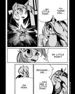 bodily_fluids crown dialogue duo eyelashes female feral hair headgear horn long_hair open_mouth sweat talking_feral teeth text tiara unicorn_horn wings mouseuart chainsaw_man friendship_is_magic hasbro my_little_pony mythology thank_you_chainsaw_man princess_celestia_(mlp) twilight_sparkle_(mlp) equid equine mammal mythological_creature mythological_equine unicorn winged_unicorn 4:5 artist_name black_and_white comic english_text greyscale hi_res monochrome