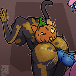 against_surface animal_genitalia animal_penis blue_tongue bodily_fluids canine_genitalia canine_penis detachable detachable_head drooling female food for_a_head fruit fur genitals head_on_butt jack-o'-lantern markings penis pink_body pink_fur plant pumpkin pumpkin_head saliva skeleton_(marking) stem_on_head text tongue blushing_yokai terryeternity epic_games fortnite mythology andy_fangerson spice_(fortnite) canid canine felid feline mammal mythological_canine mythological_creature object_head werecanid werecanine werecreature werewolf 1:1 hi_res url