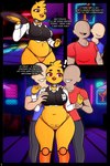 2024 2:3 absurd_res animatronic anthro avian bird blonde_hair breast_grab breasts chica_(fnaf) chicken clothing comic cover cover_art cover_page customer_(freddy_fuckbear's_cathouse) dialogue digital_media_(artwork) ellipsis english_text female five_nights_at_freddy's freddy_fuckbear's_cathouse_(kevwrite) galliform gallus_(genus) gradient_background group hair hand_on_breast hi_res kevwrite machine male male/female phasianid pubes robot scottgames simple_background slightly_chubby speech_bubble text thick_thighs trio underwear uniform yellow_body