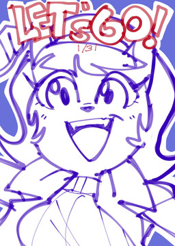 anthro clothing fangs female jacket open_mouth open_smile smile solo sweater teeth text topwear turtleneck dbaru nickelodeon t.u.f.f._puppy kitty_katswell domestic_cat felid feline felis mammal 2026 english_text sketch