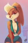 breasts cleavage clothed clothing female solo billoz looney_tunes warner_brothers lola_bunny humanoid lagomorph leporid mammal rabbit 2:3 absurd_res hi_res