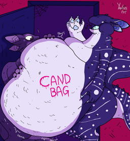 anthro belly belly_squish big_belly door duo fin hand_on_belly huge_belly overweight rumbling_stomach spots squish text white_belly white_spots yauhasart hera_(reececav27) aquatic carpet_shark fish shark species_request whale_shark 2025 english_text flat_colors hi_res watermark