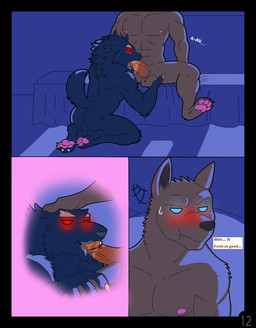 abs angry anthro ball_fondling balls bed blush bodily_fluids butt circumcised claws dialogue duo ears_down erection eye_contact feet fellatio fondling forced fur furniture genitals glowing glowing_eyes hand_on_head hand_on_leg hand_on_thigh light looking_at_another male male/male moan moonlight muscular night nipples nude oral pawpads penile penis pivoted_ears rape saliva sex sitting smile tailless text toes vein veiny_penis sybervenn league_of_legends riot_games tencent nasus_(lol) warwick_(lol) canid canine canis jackal mammal wolf comic english_text hi_res source_request