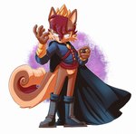 anthro blue_eyes boots bottomless brown_body brown_fur cape clothed clothing crown ear_piercing ear_ring evil_grin eyebrows fangs footwear fur hair headgear looking_at_viewer male piercing red_hair ring ring_piercing shoes simple_background smile solo teeth white_background pesky-pincushion archie_comics sega sonic_the_hedgehog_(archie) sonic_the_hedgehog_(comics) sonic_the_hedgehog_(series) elias_acorn elijah_acorn mammal rodent sciurid tree_squirrel
