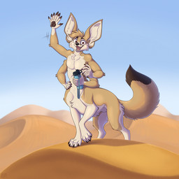 4_arms 4_toes 7_fingers big_ears black_claws brown_eyes brown_pawpads claws day desert dipstick_tail fangs feet fingers fur gesture holding_object looking_at_viewer male markings multi_arm multi_limb open_mouth open_smile orange_body orange_fur outside pawpads paws smile solo tail tail_markings tan_body tan_fur teeth toes true_fox_taur waving waving_at_viewer mimi-fox canid canid_taur canine canine_taur fennec_fox fennec_fox_taur fox fox_taur mammal mammal_taur taur true_fox 1:1 colored digital_drawing_(artwork) digital_media_(artwork) hi_res shaded