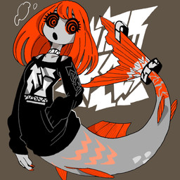clothed clothing female fin fin_piercing furgonomic_piercing furgonomics piercing solo split_form 87sukiyaki aquatic humanoid merfolk 1:1 hi_res