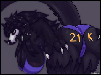 anthro big_breasts breasts butt clothing female panties solo underwear imvanrok mythology canid canid_demon canine demon hellhound mammal mythological_canine mythological_creature 4:3 absurd_res hi_res
