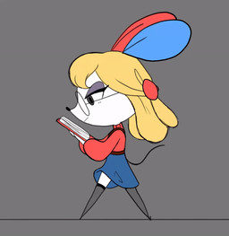 accessory anthro book bouncing_tail bow_(feature) bow_accessory bow_ribbon clothing eyewear female glasses hair_accessory hair_bow hair_ribbon legwear line_tail reading ribbons solo stockings tail tail_motion thin_tail walk_cycle rebignon animal_crossing nintendo petri_(animal_crossing) house_mouse mammal mouse murid murine rodent animated frame_by_frame
