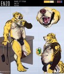anchor_tattoo anthro arm_tattoo belly_hair biceps black_clothing black_jockstrap black_underwear blue_eyes body_hair bulge butt calf_muscles chest_hair chest_tattoo chin_piercing cigar clothed clothing collar deltoids ear_piercing eyebrow_piercing facial_hair facial_piercing facial_tattoo facial_tuft fangs forearm_muscles forearm_tattoo forearms front_view hairy hand_tattoo happy_trail head_tilt jockstrap jockstrap_only leash leg_wrap lighter looking_at_viewer male manly mature_male musclegut muscular muscular_arms muscular_legs muscular_thighs mustache navel nipple_piercing nipples open_mouth piercing shoulder_tattoo side_view simple_background smile smiling_at_viewer smoking smoking_cigar solo standing tattoo teeth topless triceps tuft underwear underwear_only allmand52 enzo_(allmand52) canid canine canis domestic_dog mammal 2024 hi_res model_sheet