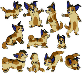 ambiguous_gender angry black_body black_collar black_fur blue_eyes blue_inner_ear blue_nose brown_body brown_fur collar digitigrade feral fur gesture grey_sclera hand_gesture head_tuft inner_ear_fluff multiple_poses on_hind_legs one_ear_up pawpads paws pointing pose short_legs short_tail simple_background sitting smile snout solo standing stubby_legs tail tan_body tan_fur tuft walking white_background white_pawpads sebdoggo blue_(sebdoggo) canid canine canis domestic_dog herding_dog mammal pastoral_dog welsh_corgi 2011 aliasing digital_drawing_(artwork) digital_media_(artwork) flat_colors microsoft_paint_(artwork) trans_(lore) trans_man_(lore)