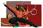 abs claws flexing flexing_bicep flexing_muscles horn lats_(muscle) long_tail male muscular muscular_humanoid muscular_male one_eye_closed pose presenting shoulder_blades tail thick_thighs wink baps_fucks~ sega sonic_the_hedgehog_(series) the_deadly_six zavok humanoid zeti