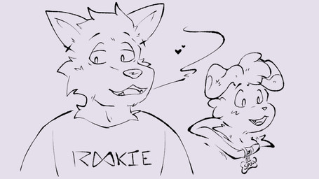age_difference anthro cigarette clothing collar collar_tag duo ear_tuft hair heart_symbol hoodie male male/male older_male open_mouth open_smile piercing shirt smile smoking smoking_cigarette teeth teeth_showing text tongue topwear tuft tufted_fur young young_male leashedroark rookie_(spudnikmutt) spudnik_(spudnikmutt) canid canine canis chihuahua domestic_dog mammal toy_dog wolf digital_media_(artwork) english_description english_text sketch