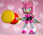 alternate_costume anthro breasts cleavage clothed clothing cosplay female footwear gloves green_eyes handwear high_heels piko_piko_hammer shoes simple_background solo owo_sfm sega sonic_the_hedgehog_(series) amy_rose rouge_the_bat eulipotyphlan hedgehog mammal 2020 3d_(artwork) digital_media_(artwork) hi_res source_filmmaker_(artwork)