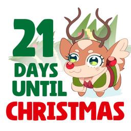 antlers brown_body brown_fur christmas_tree clothing doro_(nikke) eyelashes female feral fur green_eyes holidays horn inner_ear_fluff plant solo tan_body tan_fur text toony tree tuft drawligator christmas renata_(drawligator) deer mammal new_world_deer reindeer 1:1 2025 english_text hi_res meme