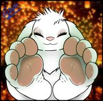 4_toes barefoot blue_eyes bodily_fluids claws feet female floppy_ears foot_fetish foot_focus fur humanoid_feet lop_ears musk musk_clouds musky_feet pawpads paws plantigrade smelly smelly_feet soles solo steamy_feet toes white_body white_fur electricsnowfox over_the_moon bungee_(over_the_moon) lagomorph leporid mammal rabbit absurd_res hi_res