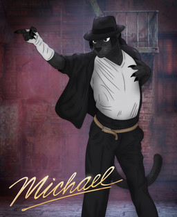 anthro black_body black_clothing black_fedora black_suit claws clothing gloves handwear male night shirt solo suit topwear white_clothing white_shirt white_topwear nicolasthewolf michael_jackson felid mammal pantherine hi_res