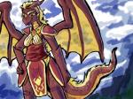 anthro breasts clothed clothing female hair horn non-mammal_breasts outside red_body red_scales scales solo tail wings yellow_eyes mrease mythology twokinds sarah_(twokinds) adrakist dragon mythological_creature mythological_scalie scalie 2017 4:3 digital_media_(artwork)