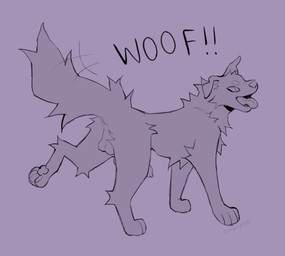 animal_genitalia animal_penis anus balls breath canine_genitalia canine_penis casual_erection erection excited feet feral fur genitals happy hindpaw knot looking_at_viewer looking_back male open_mouth panting pawpads paws penis raised_leg rear_view smile solo tail text tongue tongue_out toony woof_(sound_effect) slumberpup canid canine canis domestic_dog mammal absurd_res hi_res