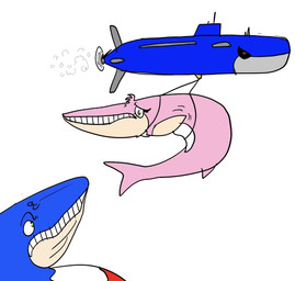 ballen blue_body female feral fin group humor kidnapping machine male pink_body pink_tail propeller simple_background tail tan_eyes trio vehicle watercraft what white_background unknown_artist sega sonic_the_hedgehog_(series) amy_rose metal_sonic sonic_the_hedgehog aquatic baleen_whale cetacean living_machine living_submarine living_vehicle living_watercraft mammal whale 2026