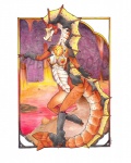 anthro female fin lava looking_at_viewer orange_body solo tail calolily capcom monster_hunter agnaktor leviathan_(mh)