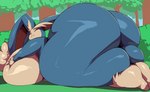 2024 anthro big_breasts big_butt breasts butt eyes_closed female generation_1_pokemon generation_4_pokemon hi_res huge_breasts huge_butt huge_hips huge_thighs hybrid hyper hyper_breasts hyper_butt hyper_thighs looking_back lopunny lying lying_on_breasts lying_on_ground mammal multicolored_body nintendo nude on_front overweight pokemon pokemon_(species) pokemon_infinite_fusion snorlax snorpunny solo thick_thighs trinity-fate62 two_tone_body wide_hips