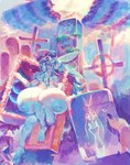 areola big_breasts breasts cemetery claws coffin detailed_background disembodied_hand eyewear female first_person_view glasses hair holding_object huge_breasts inverted_nipples long_hair nipples nude paws solo_focus surgical_suture text honhearthy lagomorph leporid mammal rabbit undead 2023 digital_media_(artwork) digital_painting_(artwork) english_text hi_res painting_(artwork) restricted_palette