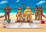 anthro beach breasts brown_body brown_fur bulge circumcised circumcision_scar clothing embarrassed female flaccid foreskin fur genital_scar genitals group humanoid_genitalia humanoid_penis humiliation male micropenis muscular muscular_anthro muscular_male nude orange_body orange_fur overweight overweight_anthro overweight_male penis penis_humiliation pubes public public_humiliation public_nudity pussy scar seaside shower shower_stall skinny_female small_penis small_penis_humiliation stripes swimming_trunks swimwear yellow_body yellow_fur smallfryspy hanna-barbera swat_kats chance_furlong commander_feral fan_character jake_clawson lt._commander_steel domestic_cat felid feline felis mammal absurd_res digital_media_(artwork) hi_res