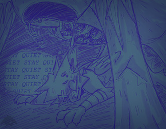 abdominal_bulge ambiguous_gender ambiguous_penetration anthro anthro_on_feral bandage bandaged_arm bestiality blush bodily_fluids clenched_teeth drool_on_face drooling duo feral feral_penetrating forced from_behind_position fur genitals hair interspecies male male/ambiguous male_penetrating mastectomy_scar nude open_mouth penetration penile penile_penetration penis saliva saliva_string scar sex simple_background size_difference teeth teratophilia text thought_bubble wings notquitehuman microsoft minecraft mojang xbox_game_studios domestic_cat felid feline felis hybrid mammal warden_(minecraft) digital_media_(artwork) hi_res trans_(lore)