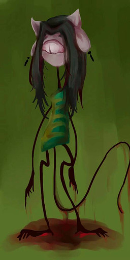 anthro blood bodily_fluids clothed clothing gore hair pupils simple_background slit_pupils solo topwear white_body shyrenismine undertale undertale_(series) temmie_(undertale) canid canine cyclops felid feline mammal monster tem 1:2
