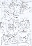 anthro black_and_white border comic dasyuromorph destroyed_vehicle dialogue disgust dismemberment duo english_text fake_blood female hair kitfox-crimson machine mammal marsupial mecha melee_weapon monochrome onomatopoeia outside_border recently_extinct_species rumour_(kitfox-krimson) schlick_(sound_effect) sketch slicing solo sound_effects speech_bubble splash stolen_generation sword sword_swing text thylacine tongue tongue_out weapon