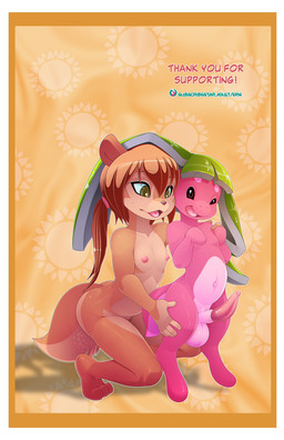 anthro balls bodily_fluids breasts crouching duo erection female genital_fluids genitals loli male male/female navel nude open_mouth pattern_background penis precum simple_background subscribestar_logo tapering_penis text young young_anthro young_female b-ern subscribestar pompom_(b-ern) rocketgirl mammal rodent sciurid tree_squirrel 2026 absurd_res comic english_text hi_res url