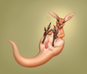 anatomically_correct anatomically_correct_genitalia anatomically_correct_penis animal_genitalia animal_penis balls balls_above_penis blep blue_eyes cloacal_penis countershading erection feet feral foot_focus genitals gradient_background horizontal_pupils kangaroo_genitalia lying male marsupial_penis on_back penis presenting presenting_balls presenting_penis pupils silly_face simple_background solo tail tapering_penis tapering_tail tongue tongue_out whisker_spots whiskers cloudweaver_(artist) kangaroo macropod mammal marsupial hi_res signature
