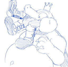 4_fingers ambiguous_gender ambiguous_prey anthro anthro_pred anthro_prey belly big_belly biped bodily_fluids body_in_mouth boots cape cheek_bulge claws clothed clothed_anthro clothing constricted_pupils crown finger_claws fingers footwear group head_first headgear in_throat male male_anthro male_pred monotone_background multiple_prey navel non-mammal_navel oral_vore partially_inside pupils shoes simple_background small_pupils soft_vore solo_focus sweat sweatdrop trio two_prey_at_once two_prey_same_hole vore wearing_crown white_background wide_eyed sabamiso_(sabamasasix) donkey_kong_(series) nintendo star_fox king_k._rool crocodile crocodilian mammal reptile scalie 2023 blue_and_white digital_drawing_(artwork) digital_media_(artwork) hi_res japanese_description monochrome sketch