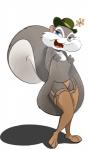 anthro blue_eyes bottomwear buckteeth clothed clothing feet female fur grey_body grey_fur hat headgear headwear hindpaw legwear panties paws simple_background skirt solo stockings teeth thick_thighs underwear upskirt white_background white_body white_fur saransaran animaniacs warner_brothers slappy_squirrel mammal rodent sciurid tree_squirrel 2014