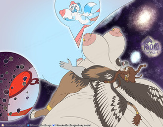 absurd_inflation absurd_penetration absurd_size_difference anthro areola ball_clench balls barbell_piercing beak belly big_areola big_balls big_belly big_breasts big_knot big_nipples big_penis blue_belly blue_body blue_hair blush bodily_fluids bracelet braided_hair breasts brown_body brown_eyes brown_feathers brown_fur brown_hair confident_expression cosmic_background cum cum_inflation cum_inside curvy_figure cutaway digitigrade duo ear_piercing ear_ring extreme_size_difference eyes_closed feathered_wings feathers female floating fluffy fluffy_tail fur galaxy genital_fluids genitals gold_(metal) gold_bracelet gold_ear_ring gold_jewelry gold_piercing gynomorph hair hand_on_belly hand_on_breast hand_on_penis huge_areola huge_balls huge_belly huge_breasts huge_knot huge_nipples huge_penis hyper hyper_balls hyper_belly hyper_genitalia hyper_inflation hyper_knot hyper_penetration hyper_penis inflation intergalactic_macro intersex intersex/female jewelry knot logo looking_pleasured macro multiverse muscular muscular_intersex nipple_dip nipple_piercing nipples open_mouth penetration penis piercing pink_nipples pink_tongue ponytail ring_piercing size_difference space stretched_vagina tail tail_tuft tan_balls tan_body tongue tuft vaginal vaginal_penetration white_body white_fur wings womb_tattoo knockedoutdragon mythology lythissa toby_(toby222) avian canid canine fox gryphon mammal mythological_avian mythological_creature artist_logo hi_res watermark