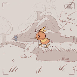 ambiguous_gender anthro biped blue_body blue_fur blue_tail duo feet feral feral_focus front_view fur nude nude_ambiguous nude_anthro orange_body outside plant solo_focus standing tail toes tree advos nintendo pokemon generation_3_pokemon generation_4_pokemon pokemon_(species) riolu torchic 1:1 2026 digital_drawing_(artwork) digital_media_(artwork)