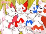 anthro balls belly blue_body blue_fur erection foreskin fur genitals group humanoid_genitalia humanoid_penis male markings moobs overweight overweight_male penis red_markings simple_background text white_body white_fur punichu nintendo pokemon reverse_zangoose_day generation_3_pokemon mammal pokemon_(species) shiny_pokemon zangoose 2019 4:3 hi_res