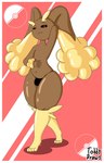 anthro big_butt biped brown_body bulge butt femboy male male_anthro red_eyes solo tobydraws4 nintendo pokemon generation_4_pokemon lagomorph leporid lopunny mammal pokemon_(species) rabbit hi_res