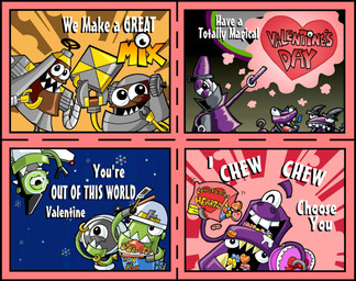 black_border black_outline blue_background border brown_body eating_candy green_body group holidays machine male on_model outline pink_background purple_body purple_skin sharp_teeth simple_background snow snowing teeth text valentine's_day_card white_text mightyfilm cartoon_network lego mixels valentine's_day jinky_(mixels) kamzo_(mixels) magnifico_(mixels) nitsput nurp-naut rockit_(mixels) vaka-waka wizwuz_(mixels) elemental_creature inanimate_object klinker_(mixels) mixel_(species) muncho_(mixels) orbiton robot wiztastic 2016 absurd_res hi_res