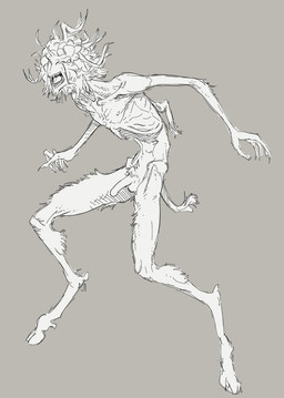 5_fingers anthro balls claws erection fingers fur genitals hooves horn humanoid_genitalia humanoid_penis male narrow_hips nude open_mouth penis simple_background skinny skinny_anthro skinny_male slim solo thin_calves thin_legs thin_thighs scuotivento dark_souls fromsoftware bovid caprine ghru goat mammal monster digital_media_(artwork) hi_res