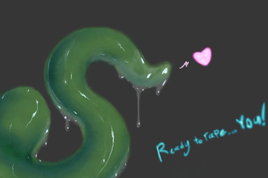 ambiguous_gender glistening green_body grey_background heart_symbol imminent_rape imminent_sex imminent_tentacle_rape not_furry simple_background slime tentacles text zero_pictured ishoka tentacle_creature 3:2 english_text