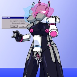 abstract_background antennae_(anatomy) asphyxiation blue_hair blush bodily_fluids choking duo error_message female female/female fingering floating_hands genital_fluids genitals hair holographic_hair machine pink_hair selfcest sex_robot spread_vulva spreading square_crossover steamy_vulva vaginal vaginal_fingering vaginal_fluids vulva magik_woman merulene_(magik_woman) android humanoid robot 1:1