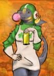 anthro bubble_gum clothing cosplay female graffiti solo treefyleaves jet_set_radio sega sega_dreamcast gum_(jet_set_radio) fish marine shark