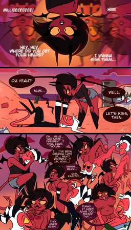 anus back_wings bare_shoulders beach belly belly_squeeze big_breasts bite biting_lip black_hair bodily_fluids breast_play breast_squeeze breast_suck breasts butt butt_grab carrying_another carrying_partner cleavage clothed clothed_male clothing crop_top cunnilingus deception dialogue double_vision drunk duo eye_contact fellatio female female_penetrated footwear forked_tongue freckled_face freckles french_kissing genital_fluids genitals hair hand_on_butt hand_on_head handjob horn kissing knee_highs knee_socks legwear looking_at_another male male/female male_penetrating male_penetrating_female mistaken_identity navel nipples nude nude_female off_shoulder oral outside outside_sex penetration penile penis penis_grab precum red_body red_eyes red_skin saliva sea sex sex_on_the_beach shirt slightly_chubby slightly_chubby_female socks spade_tail spread_butt spreading squeezing striped_horn stripes substance_intoxication sucking sunset tail text tongue tongue_out topwear vaginal vaginal_fluids vaginal_penetration vulva water white_hair wings yellow_sclera kojot hellaverse helluva_boss milky_(helluva_boss) millie_(helluva_boss) moxxie_(helluva_boss) demon horned_humanoid humanoid imp succubus tailed_humanoid winged_humanoid 2025 absurd_res comic english_text hi_res