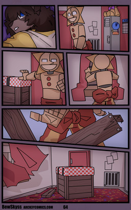 abandoned ageplay board box calendar clock clothed clothing container crate curtains infantilism locker machine male paper plushie roleplay bewskyss five_nights_at_freddy's scottgames animatronic canid canine canis domestic_dog mammal robot absurd_res comic hi_res