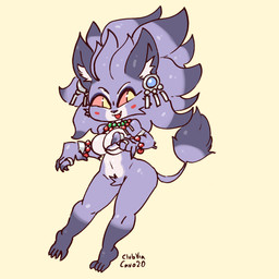 anthro blush blush_stickers bracelet breasts chibi ear_piercing ear_ring female fur fur_markings jewelry markings necklace orange_body orange_scales piercing purple_body purple_fur ring_piercing scales simple_background solo tail tail_tuft tuft white_body white_fur yellow_eyes clubviacavo mana_(series) square_enix trials_of_mana belladonna_(trials_of_mana) felid feline mammal 1:1 absurd_res hi_res