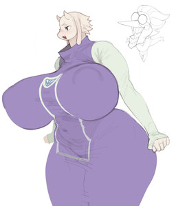 anthro big_breasts big_butt big_head big_nipples breasts butt camel_toe clothing dress duo erect_nipples eyewear female fur genital_outline glasses horn huge_breasts huge_butt huge_hips huge_nipples huge_thighs larger_female long_nose male nipple_outline nipples nipples_visible_through_clothing purple_clothing purple_dress simple_background size_difference small_head smile standing thick_thighs tight_clothing vulva_outline white_body white_fur wide_hips maotthat deltarune undertale_(series) spamton_g._spamton toriel_(undertale) bovid caprine goat humanoid mammal hi_res